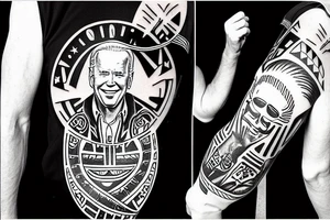Joe Biden in a mechanics jump suit tattoo idea