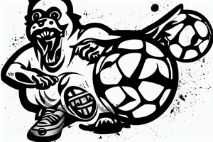 dinamo zagreb with bull dog and a soccer ball tattoo idea