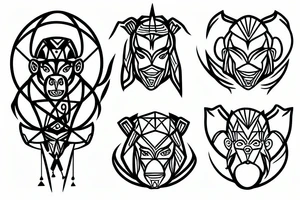 geometric monkey king tattoo idea