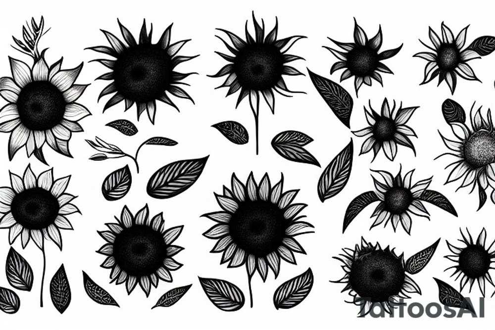 sun flower tattoo idea