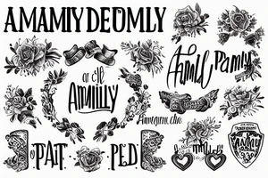 anagram of the word "family" and "paidel" tattoo idea