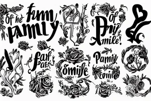 anagram of the word "family" and "paidel" tattoo idea