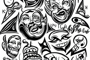 light of god with evil smile tattoo idea