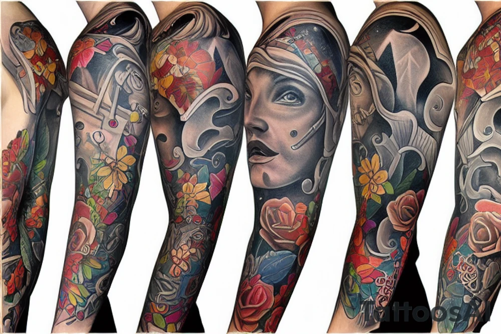 full sleeve, 1850 tattoo idea