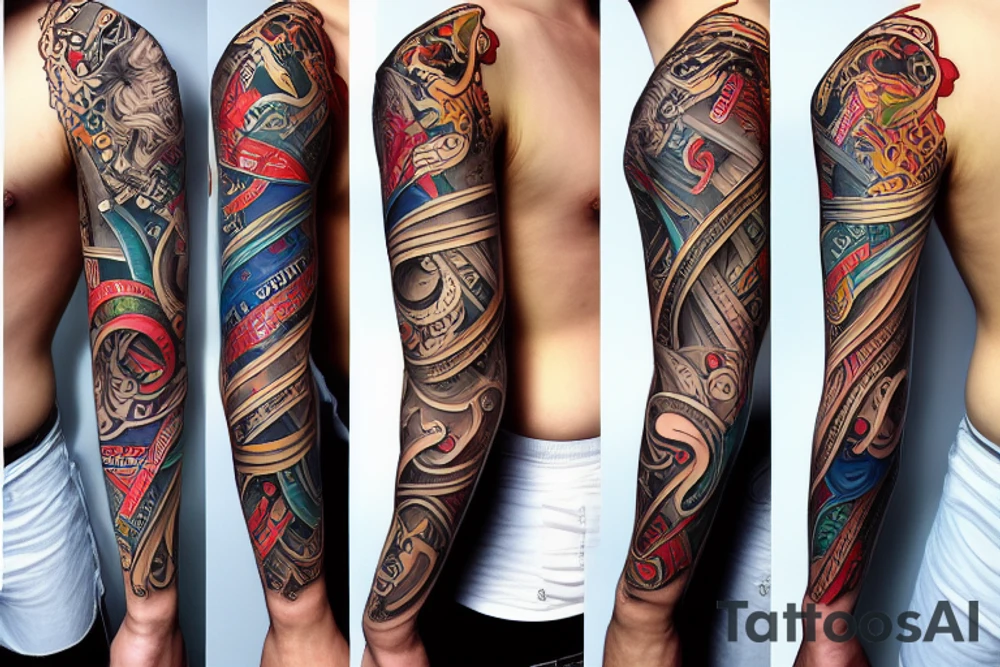 full sleeve, 1850 tattoo idea