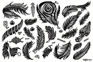 the word ohana and a feather tattoo idea