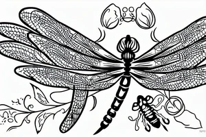 outline drawing of a dragonfly tattoo idea