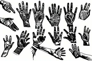 hand with six fingers tattoo idea