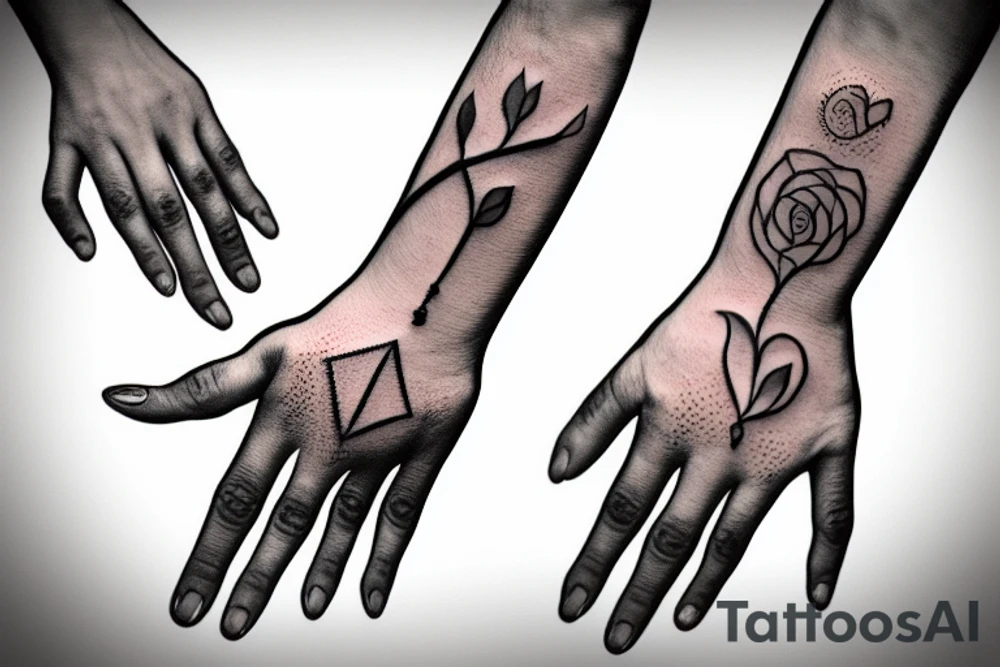 hand with six fingers tattoo idea