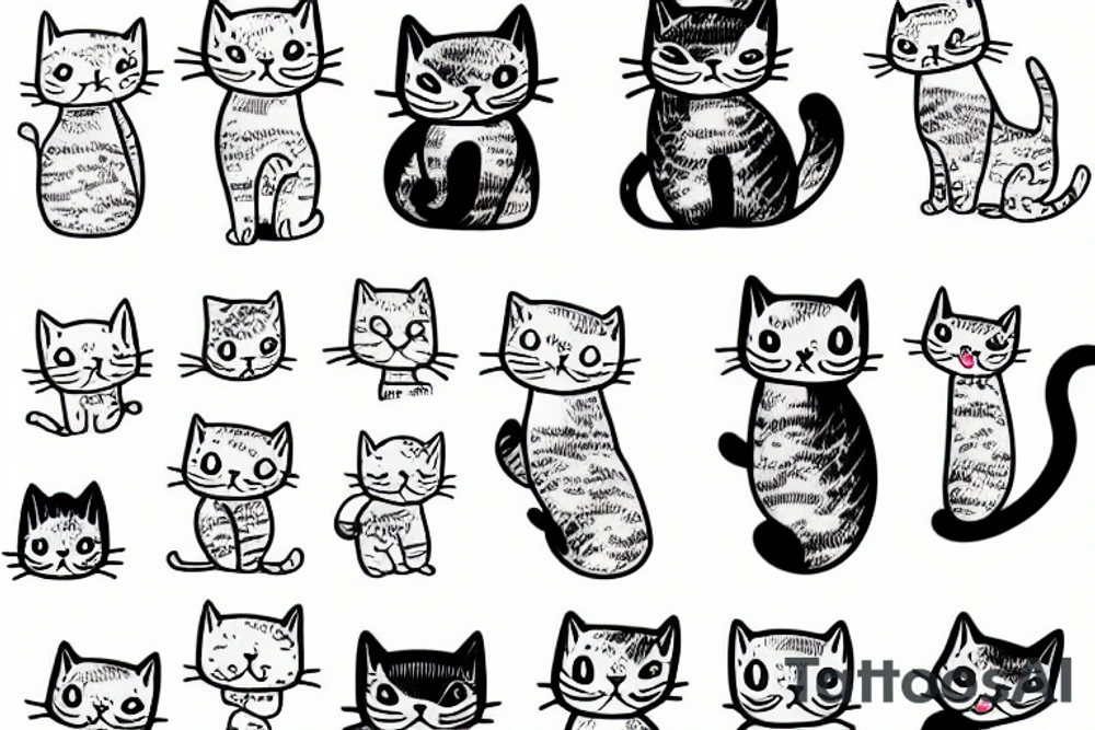 cute cat tattoo idea