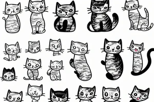 cute cat tattoo idea