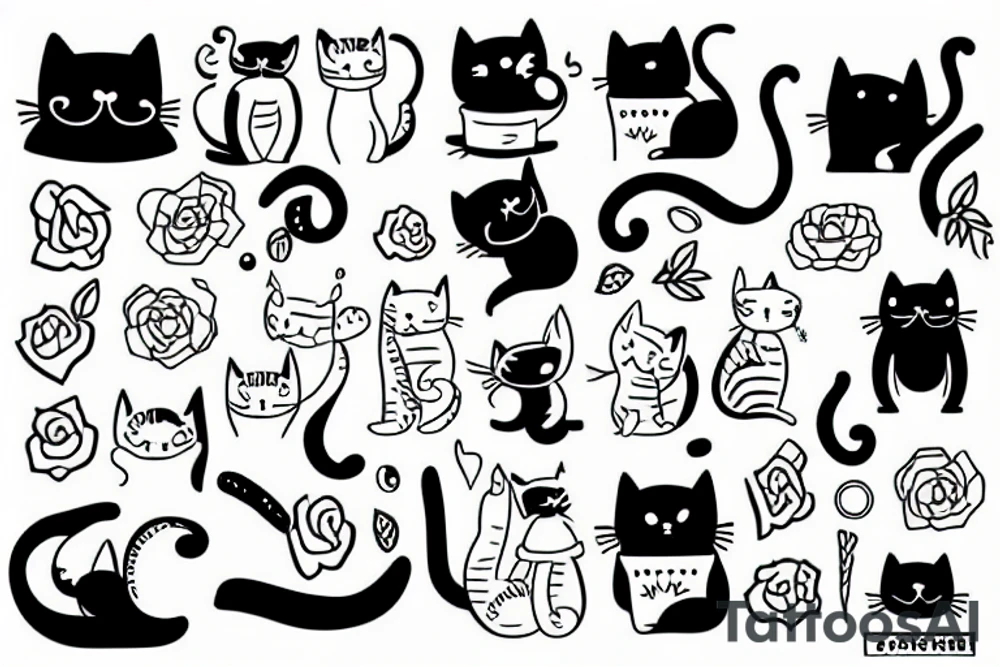 cute cat tattoo idea