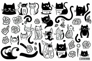 cute cat tattoo idea