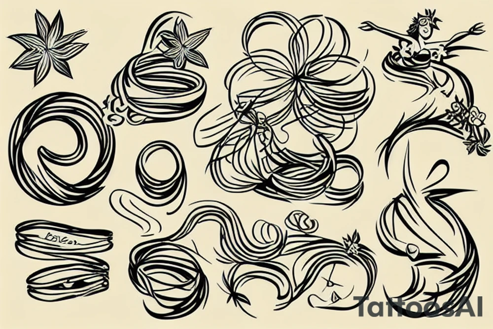 topless hula girl tattoo idea