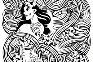 topless hula girl tattoo idea