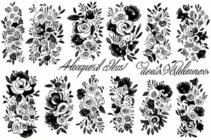 a genderless bouquet of flowers tattoo idea