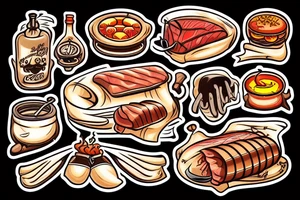 cool old grill with meat cooking on it tattoo idea