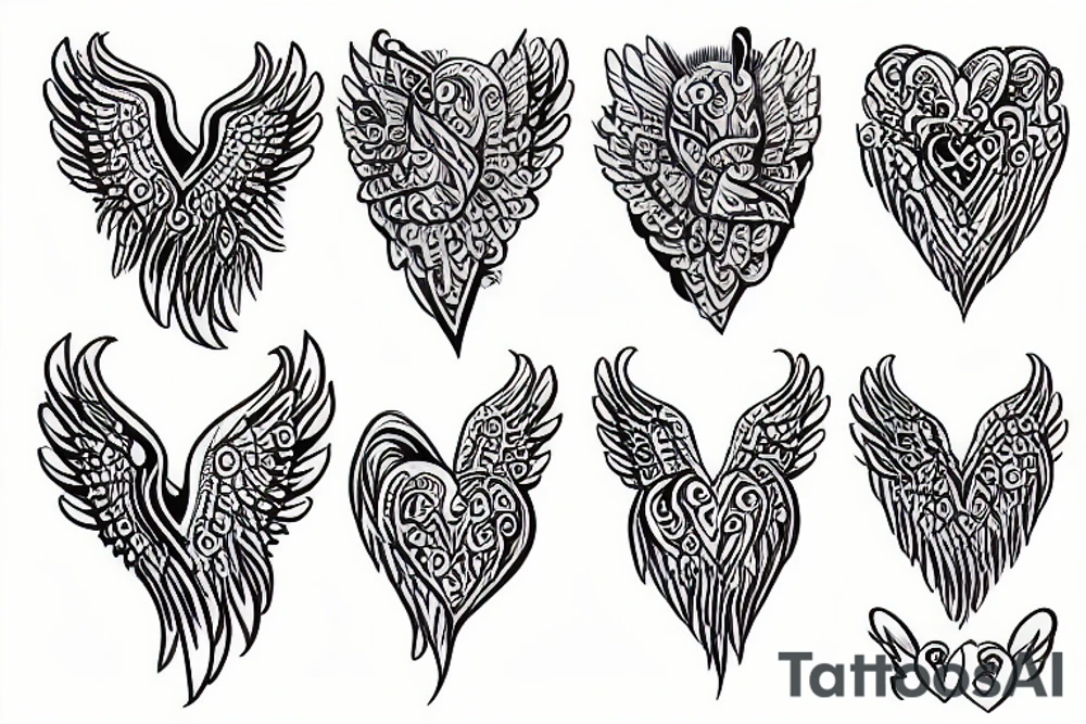 Heart Tattoos with Angel Wings tattoo idea