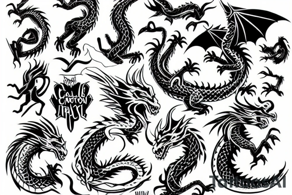 dragon of castle tattoo idea