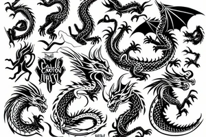 dragon of castle tattoo idea