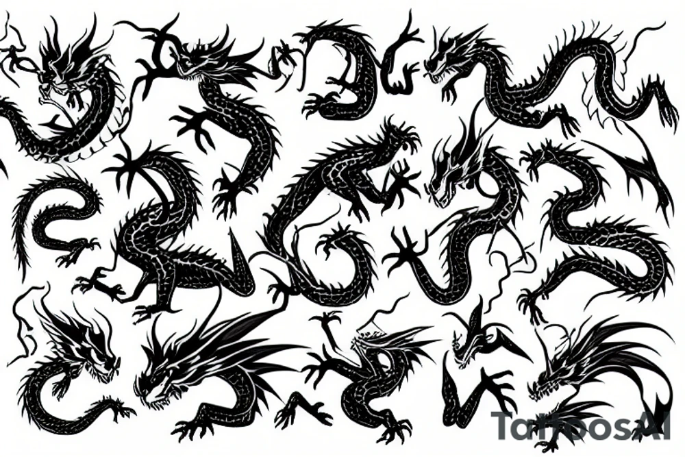 dragon of castle tattoo idea