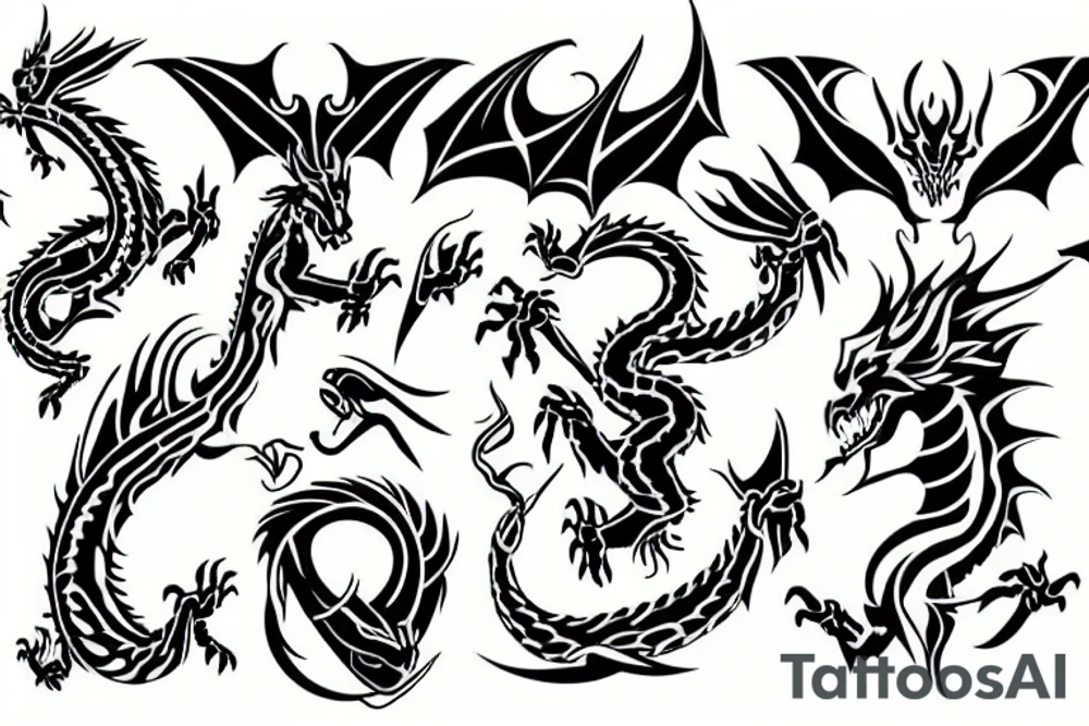 dragon of castle tattoo idea