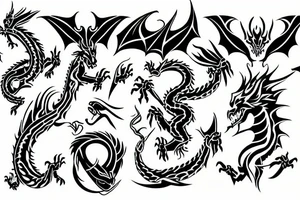 dragon of castle tattoo idea