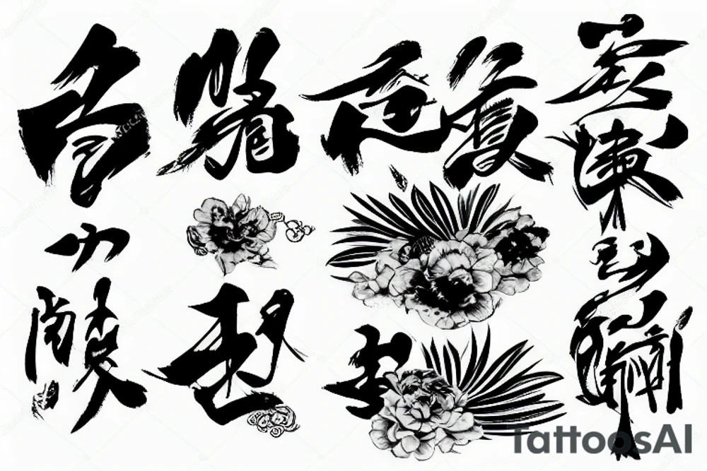 Chinese culture with letters tattoo idea