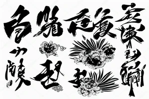 Chinese culture with letters tattoo idea