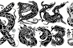 Chinese culture with letters tattoo idea