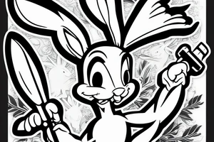 Bugs bunny holding a weapon tattoo idea