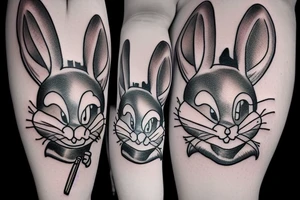 Bugs bunny holding a weapon tattoo idea