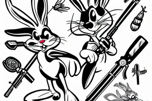 Bugs bunny holding a weapon tattoo idea