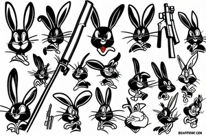Bugs bunny holding a weapon tattoo idea