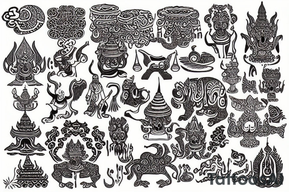 Thai symbols and culture tattoo idea