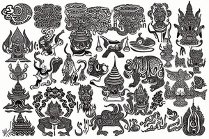 Thai symbols and culture tattoo idea