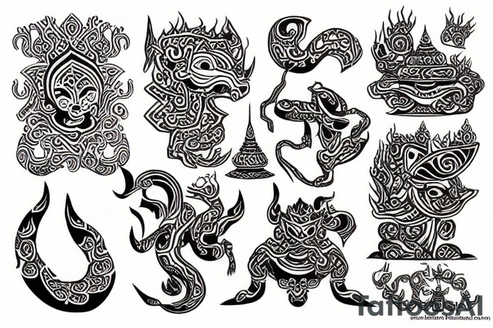 Thai symbols and culture tattoo idea