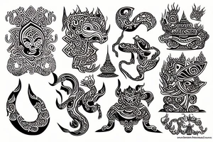 Thai symbols and culture tattoo idea