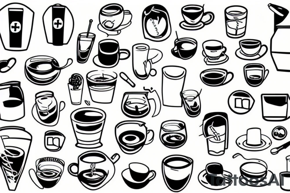 A nurse is having coffee tattoo idea