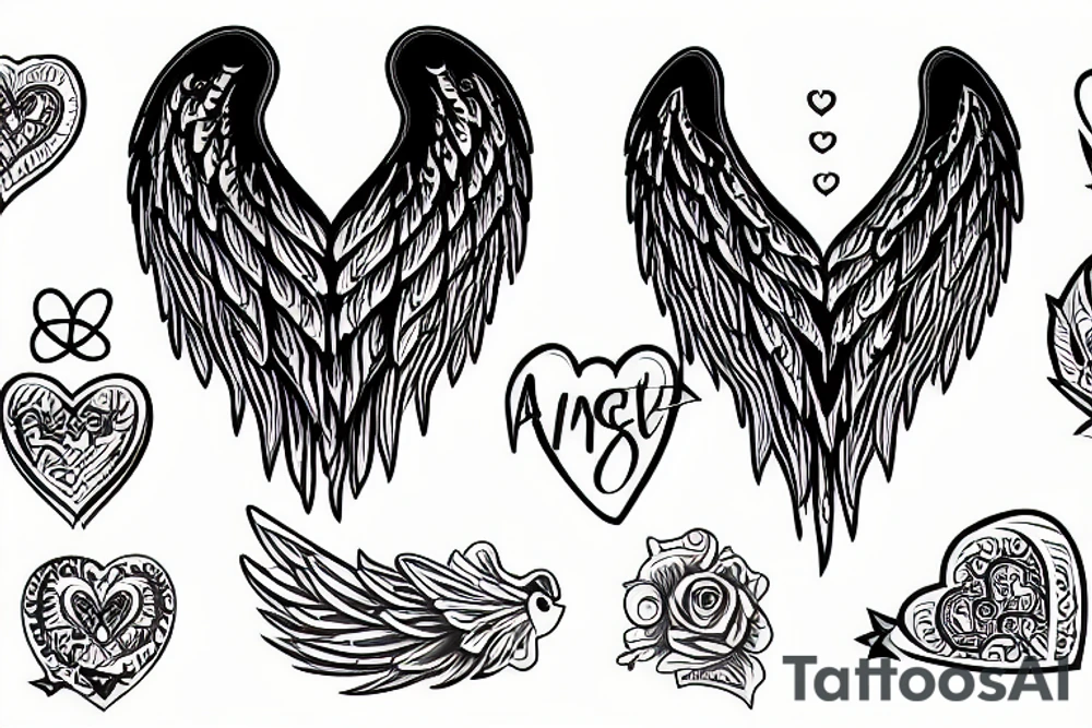 Heart Tattoos with Angel Wings tattoo idea