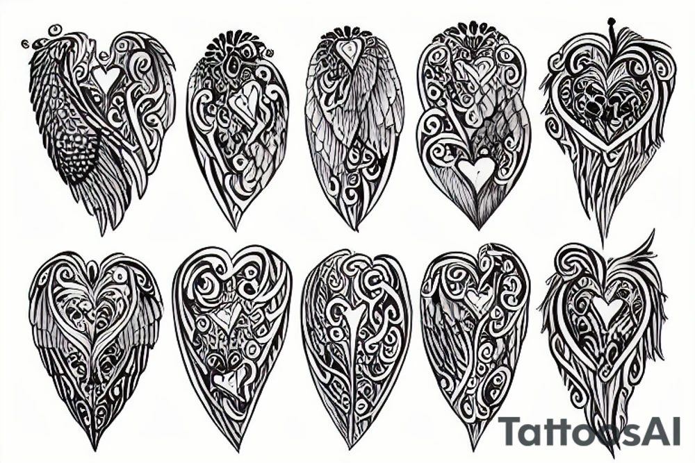 Heart Tattoos with Angel Wings tattoo idea