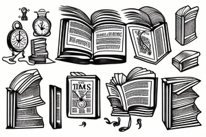 time and books tattoo idea