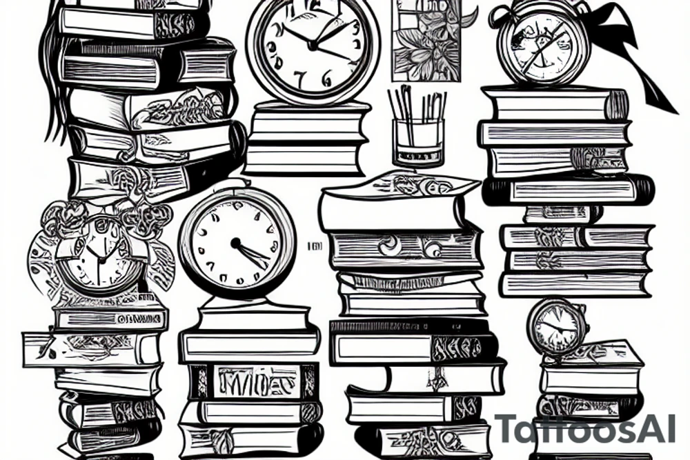 time and books tattoo idea