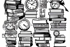 time and books tattoo idea
