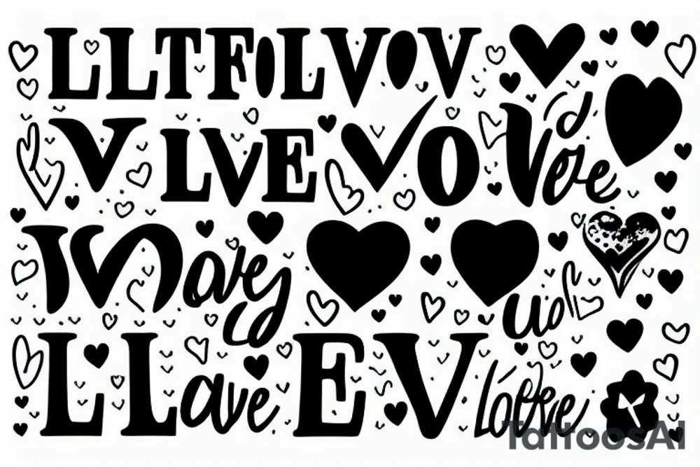 little more love in text tattoo idea