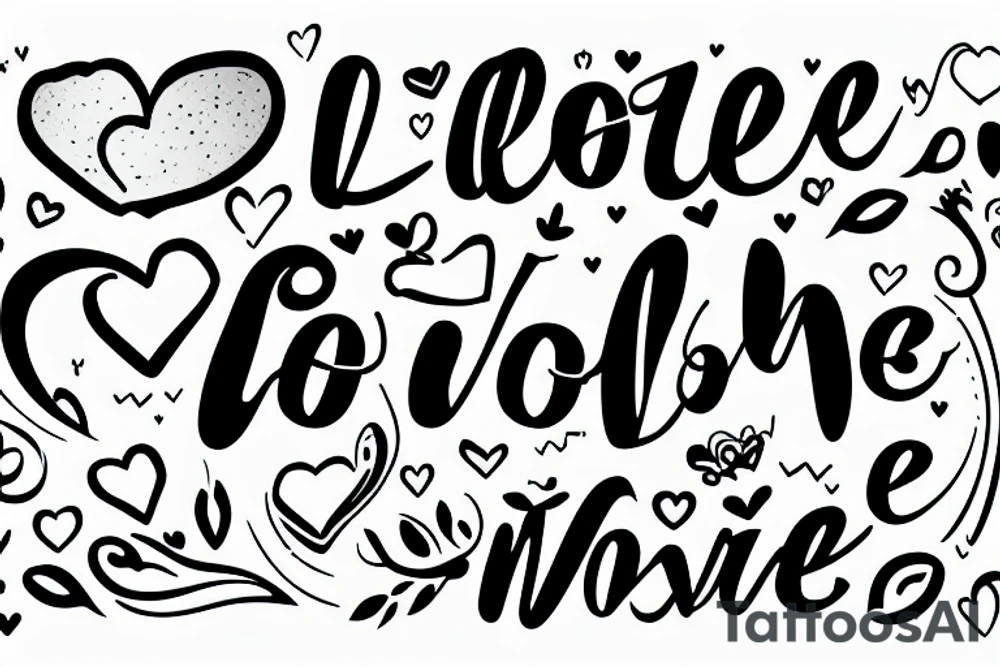 little more love in text tattoo idea