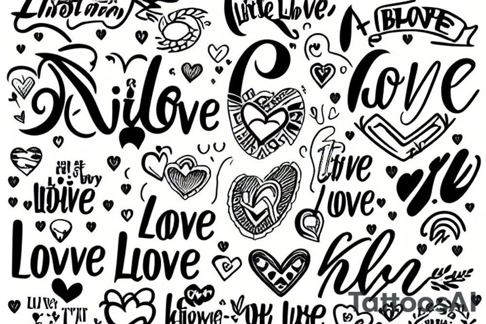 little more love in text tattoo idea