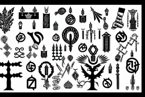 an ash tree with menorah crown 
and raven tattoo idea