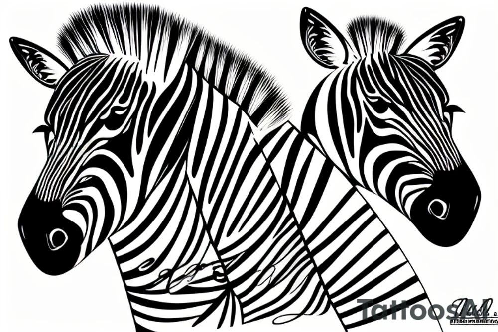 A zebra head tattoo idea