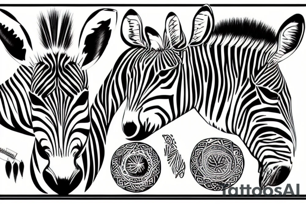 A zebra head tattoo idea